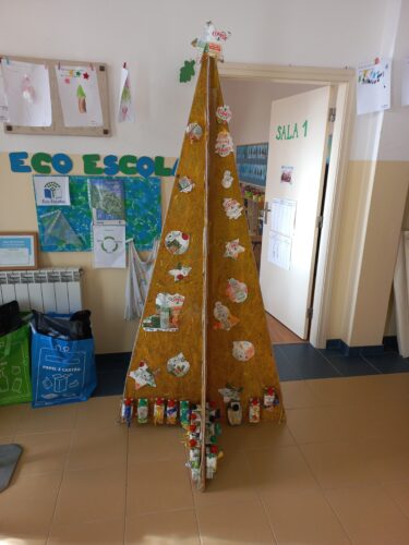 A árvore de Natal esteve sempre situada na porta da sala e na entrada do Jardim de Infância.