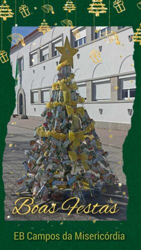 A foto da árvore serviu de base para a elaboração de um postal de Boas Festas.