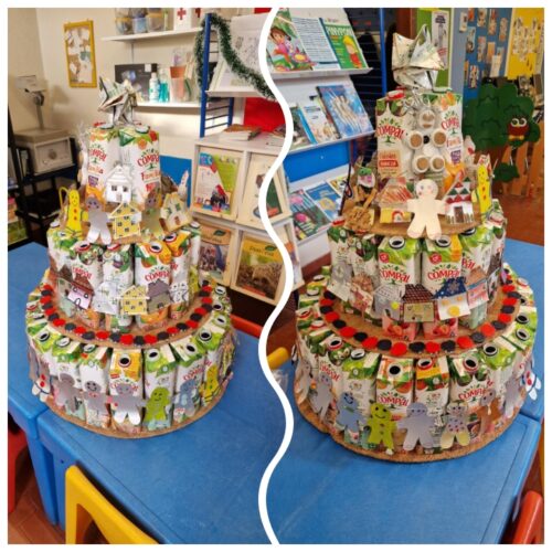 A Árvore de Natal Amarela na Biblioteca Escolar.
