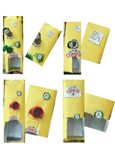 Casas decoradas com símbolos Tetra Pak e Compal