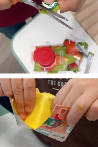 Recorte dos símbolos e elaboração do origami.