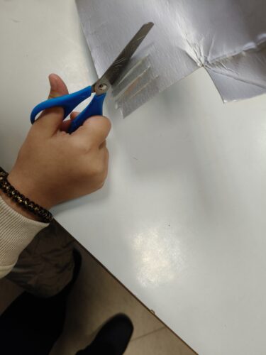 Processo de construção 2 - Cortamos as agulhas do pinheiro