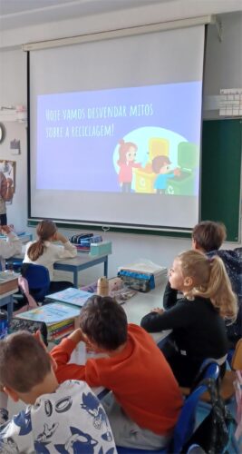 Conversa final/Reflexão nas turmas, sobre o trabalho realizado, o que aprenderam, Reciclagem e Reutilização e autoavaliação do trabalho.