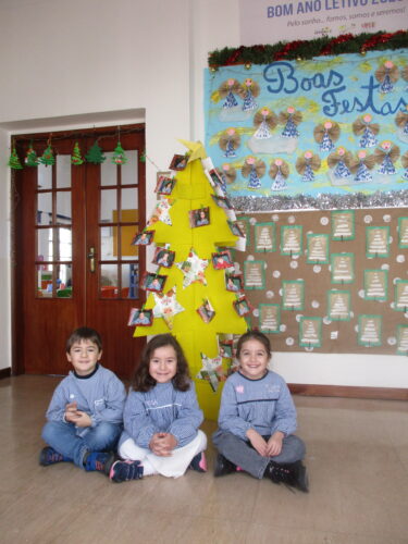 Este ano decidimos que todos os meninos estariam presentes nesta árvore, colocando uma foto de cada um, como chamada de atenção. Quem entra no nosso jardim, fica assim a saber que todos estão a tentar ajudar o planeta e o ambiente. Não esquecer que as emb