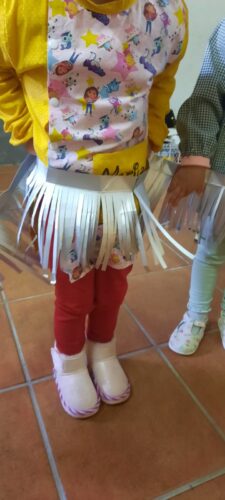 Depois muitas fitas cortámos. Ficou tudo cortadinho. <br/>As embalagens da Compal ficaram mesmo um brinquinho.