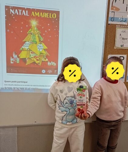 Imagem a apelar ao envio de embalagens Compal, postado na ClassDojo da escola