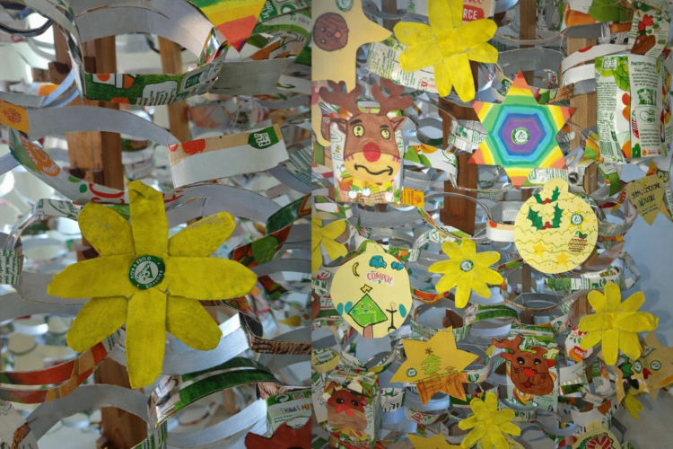 Utilização de embalagens Compal, com os símbolos da Tetra Pak e Compal