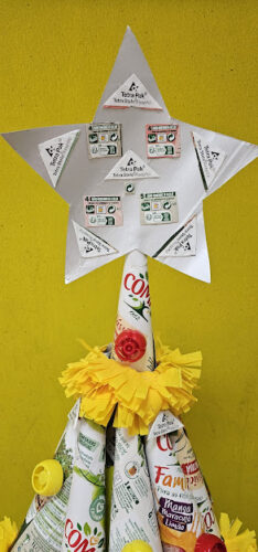 Natal Amarelo 2025<br/>Foram explorados os símbolos FSC e Tetrapak, com os alunos, nas diferentes turmas.