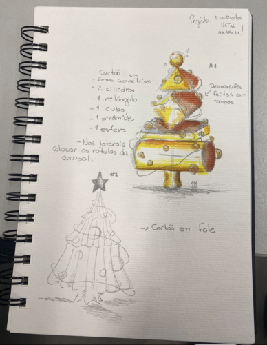 Desenhos de projetos para árvores de Natal amarelas