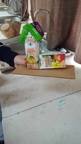 Construção de pequenas casas com embalagens tetra pack