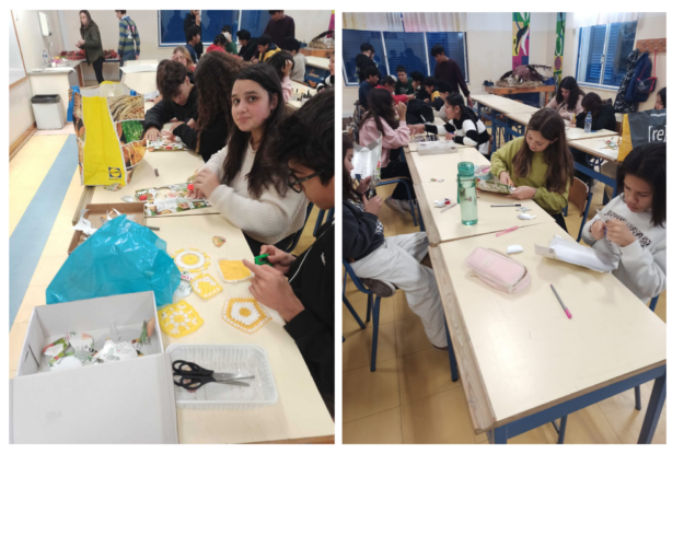 Processo de construção em parceria com o clube das manualidades.