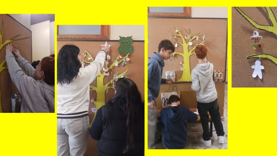 Foto 2 - Pormenores da Montagem da Árvore de Natal Amarela