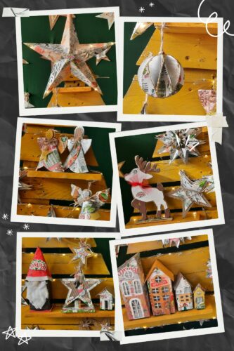 E nasceram as mais belas imagens, transformando as embalagens (lixo) em objetos decorativos com requinte e arte.