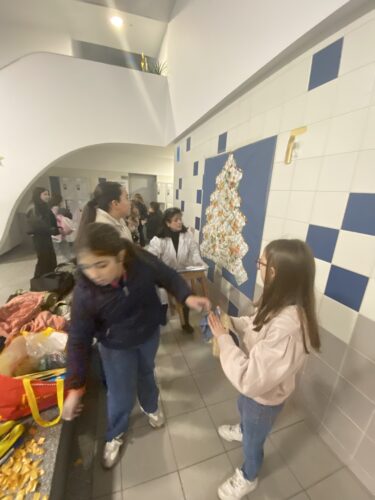 Árvore de Natal no polivalente da escola