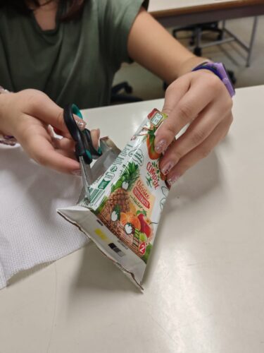 Embalagem Tetra Pak da marca Compal utilizada como material principal do projeto.