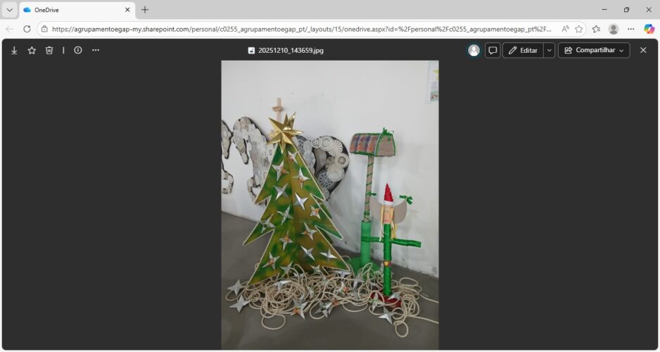 Árvore exposta no bar da escola