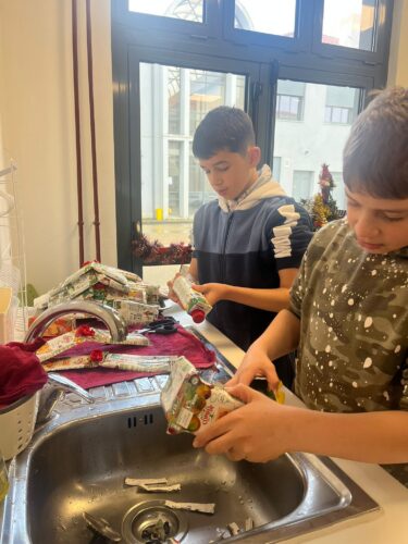 Lavagem das embalagens